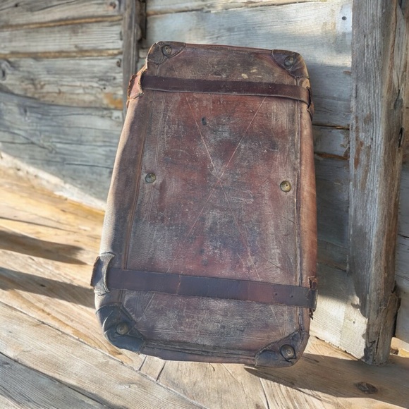 Antique vintage Thomas Fortune brown leather gladstone bag - Picture 11 of 15